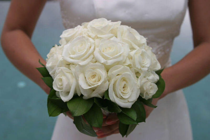 White wedding roses in Bali