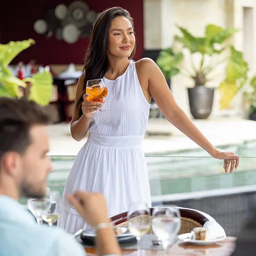 CasCades Restaurant - couple having Lunch