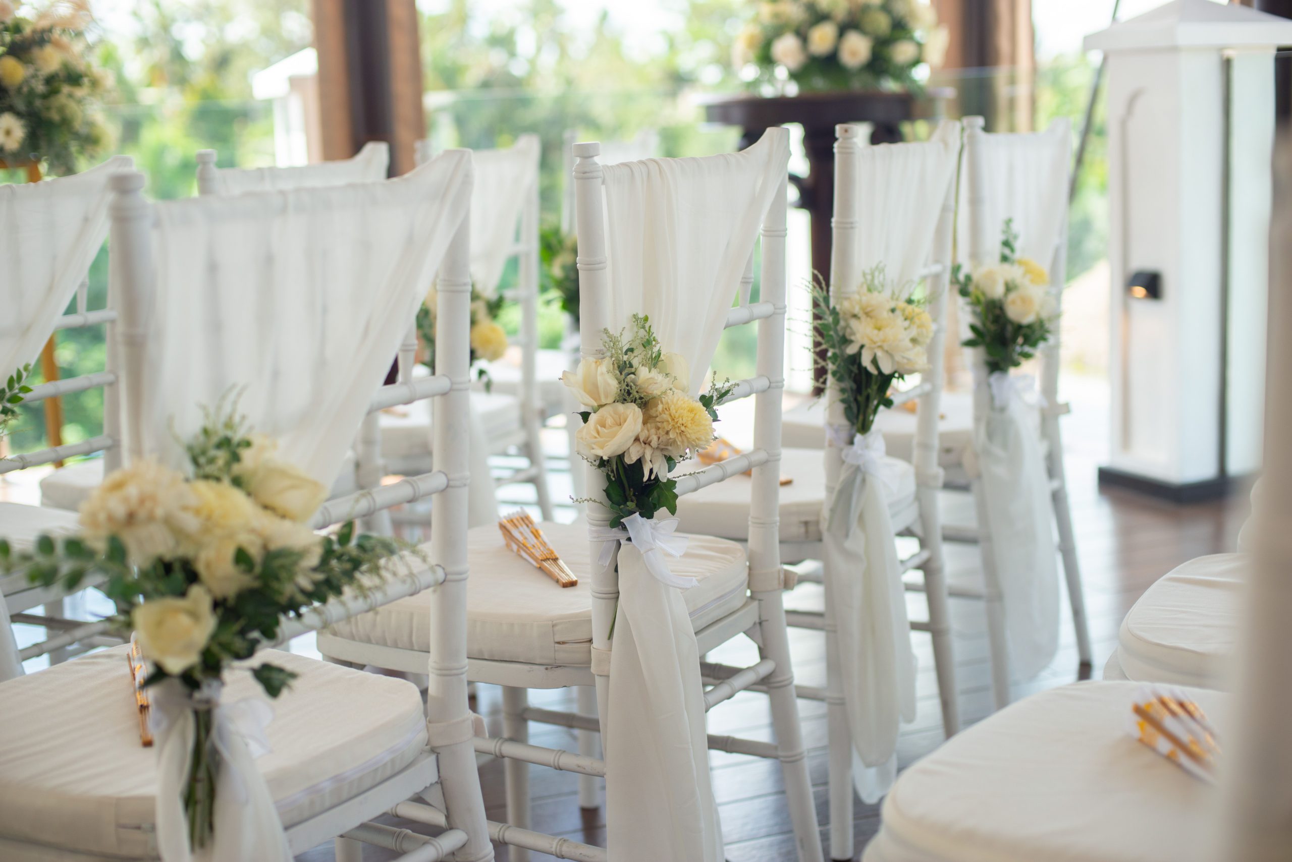 Wedding chairs and decorations in Bali