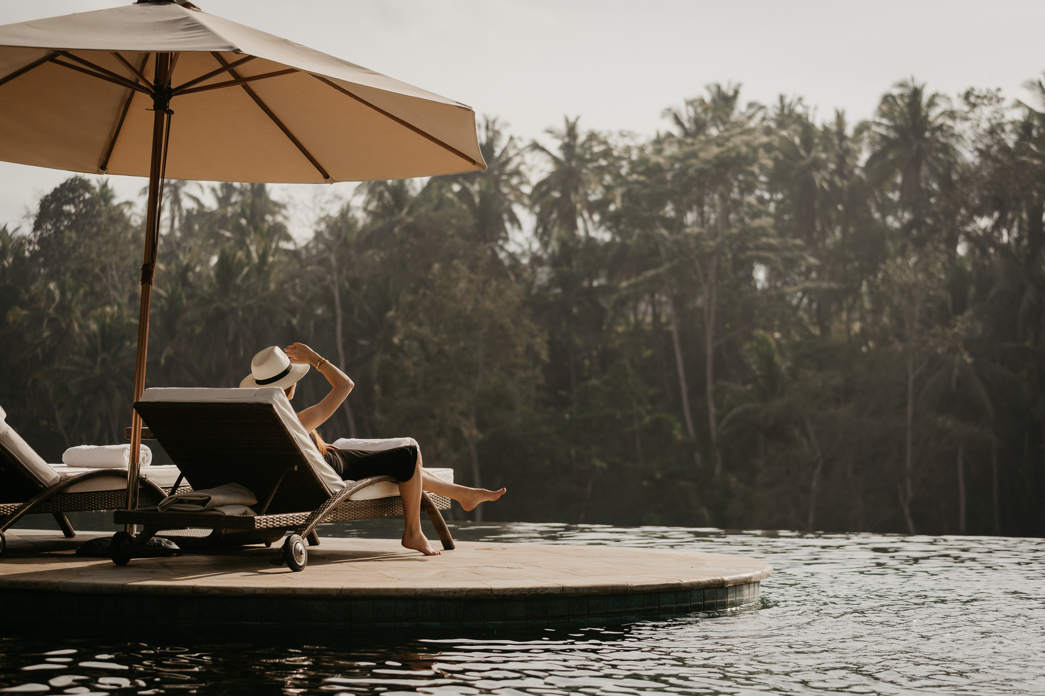 A lady enjoying a wellness retreat in Bali