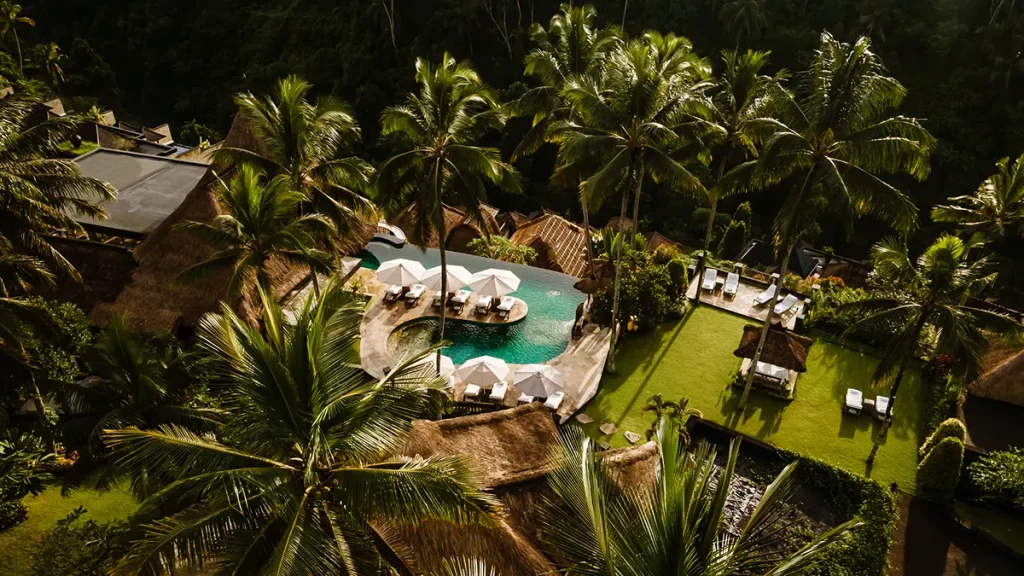 Viceroy Bali Main Pool aerial view