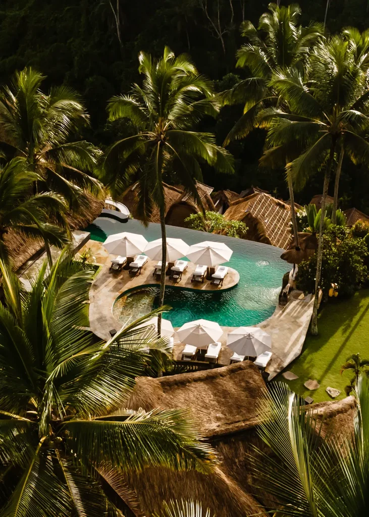Viceroy Bali Main Pool aerial view