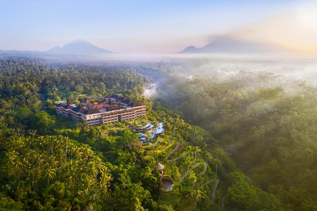 Aerial view of Padma Resort in Ubud