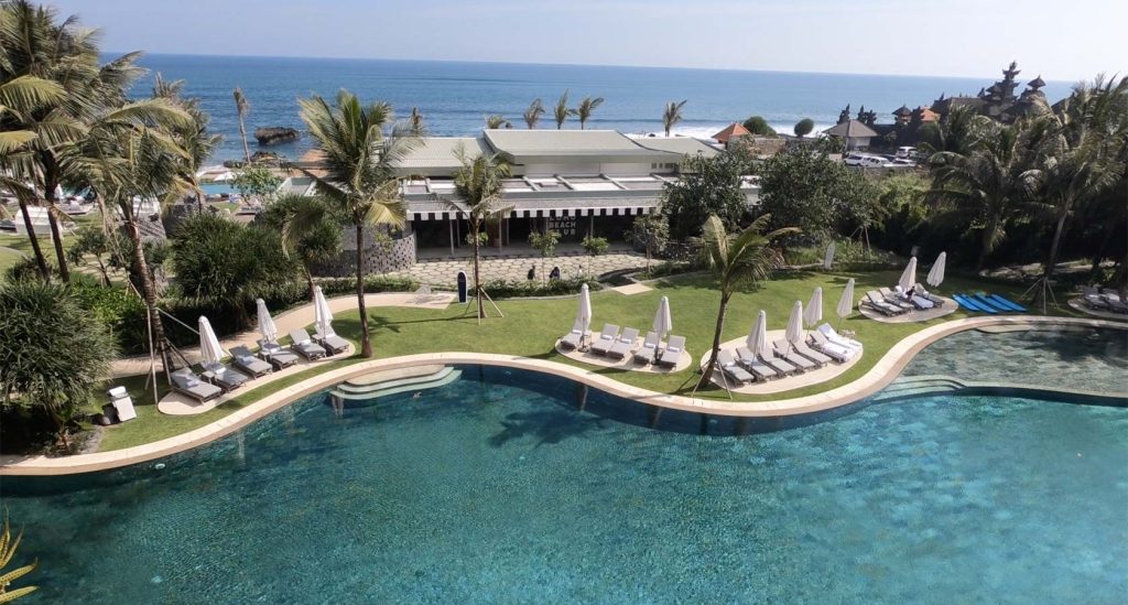 The aerial view of Como Uma in Canggu