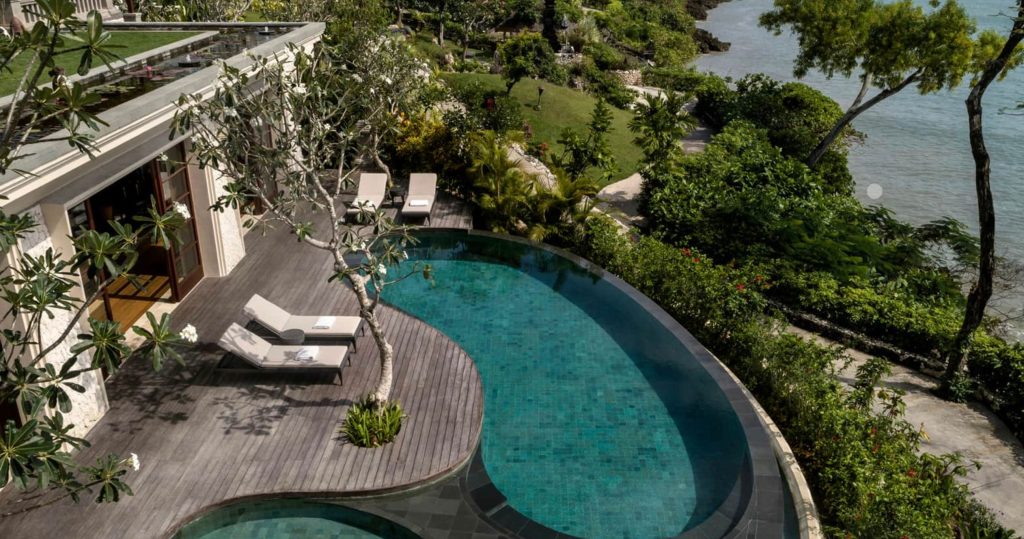 The view of the pool at Four Seasons Resort Bali Jimbaran Bay
