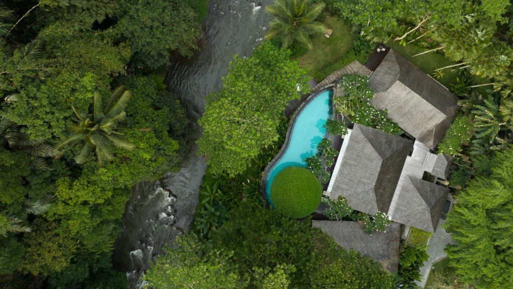 The aerial view of the Mandapa, a Ritz-Carlton Reserve in Bali