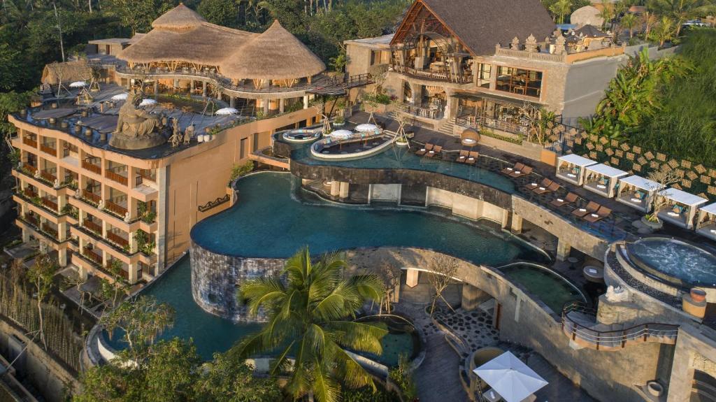 An aerial view of The Kayon Jungle Resort in Ubud