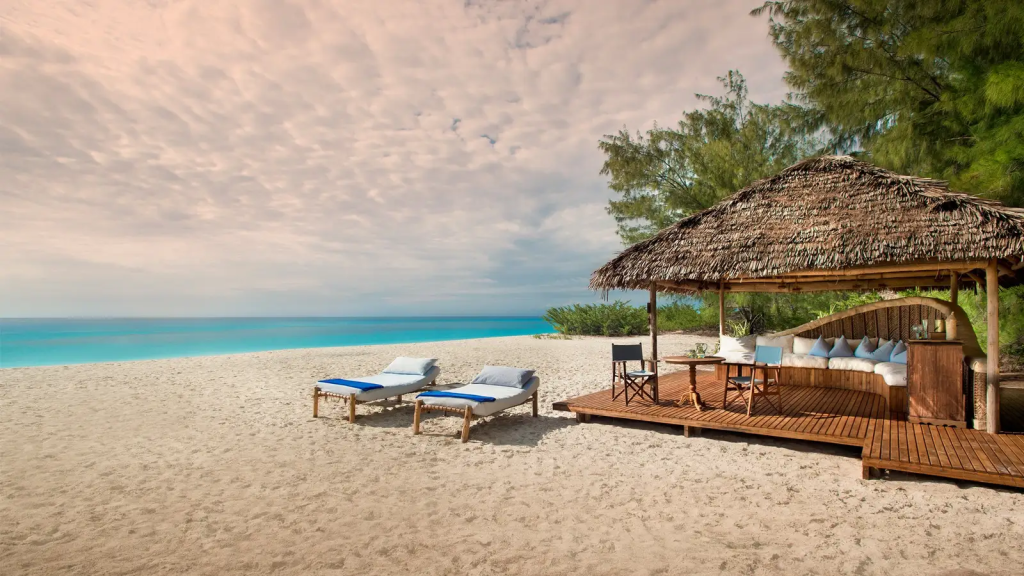 An beach lounge and daybeds in Zanzibar
