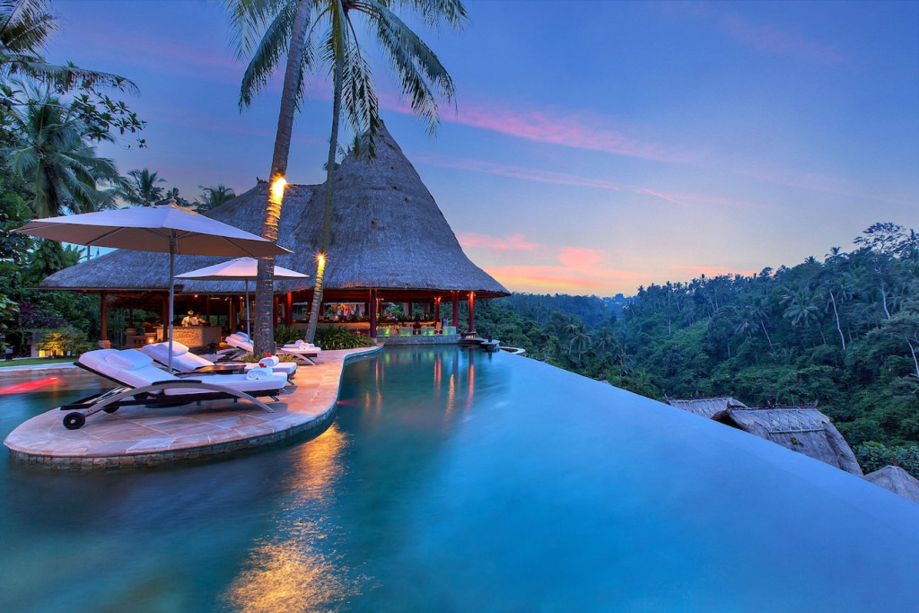 The infinity pool at Viceroy Bali luxury resort