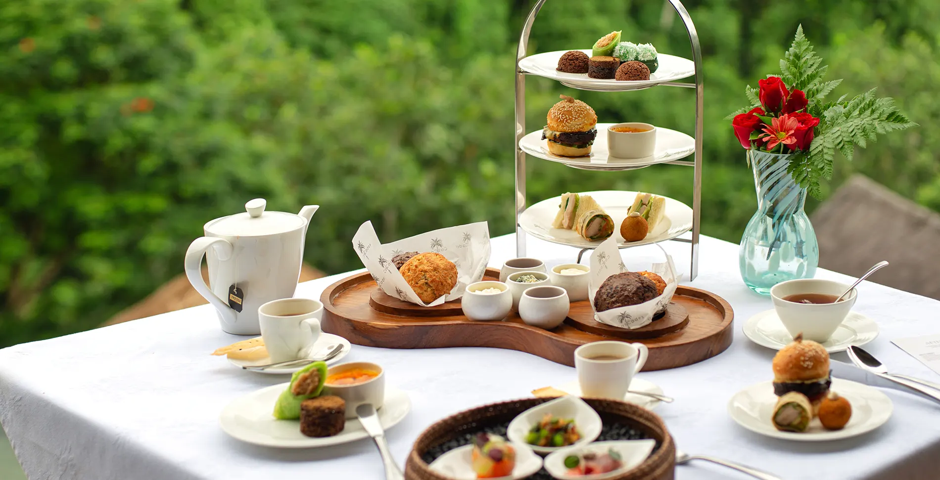 The high tea served at Viceroy in Ubud