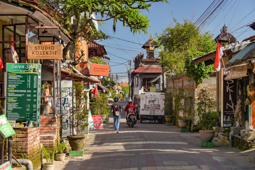 A street view of one of Bali's streets
