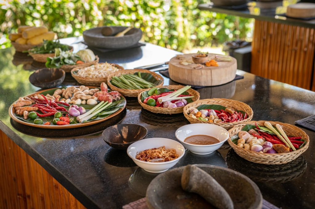 Indonesian ingredients for a local cooking class