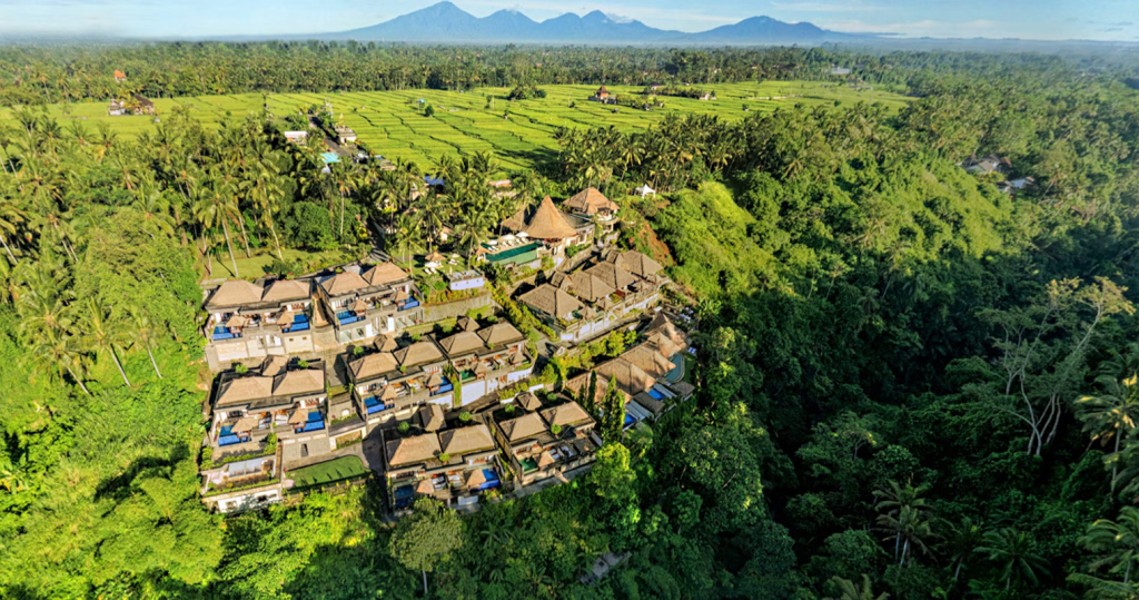 An aerial view of Viceroy Bali resort