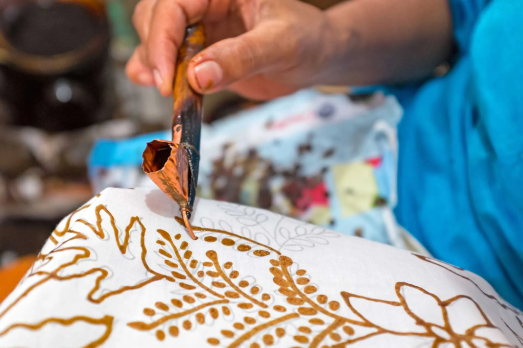 A man making batik in Bali