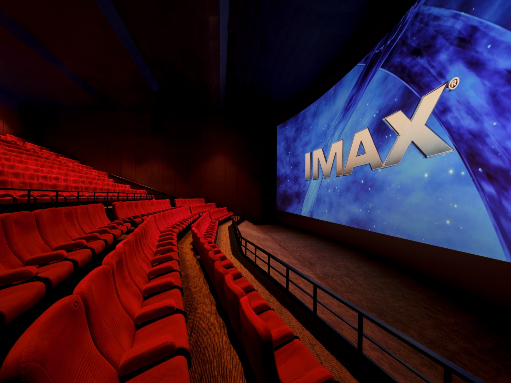 The seating and screen at IMAX in Bali