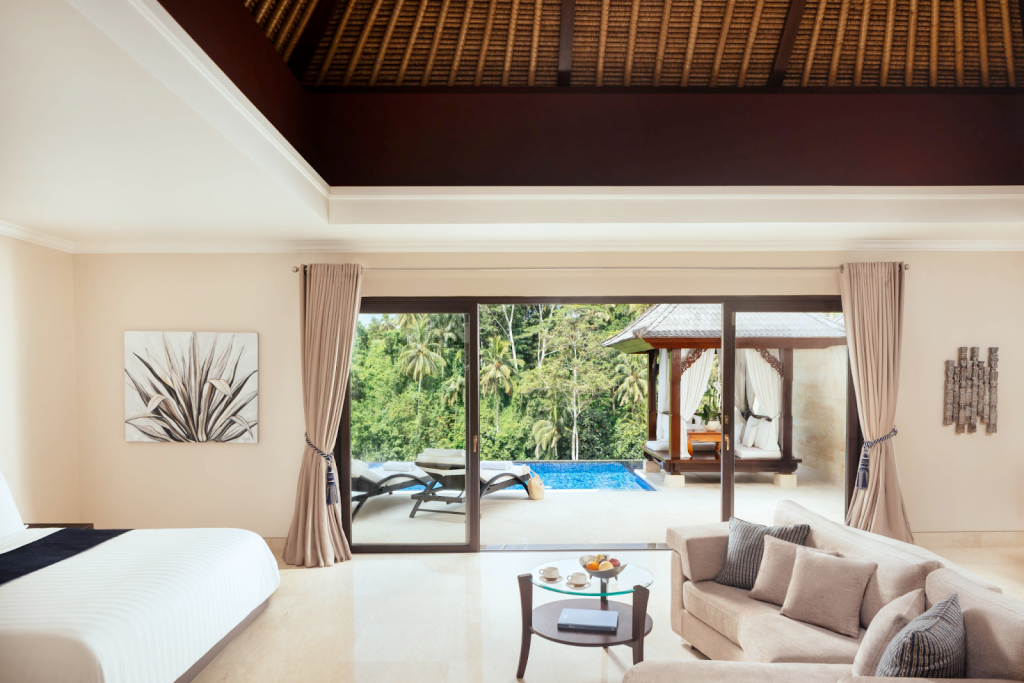 The interior of one of the villas at Viceroy Bali