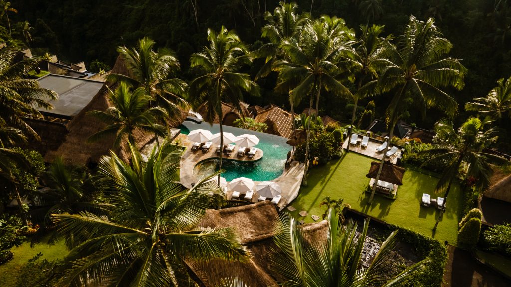 Aerial view of Viceroy Bali, a luxury resort in Ubud, Bali