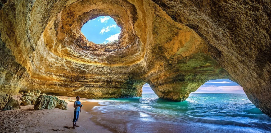 A cave on a beach in Portugal