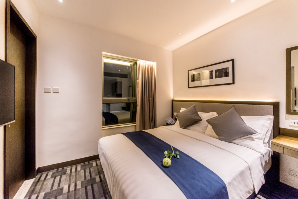 a studio room in a hotel